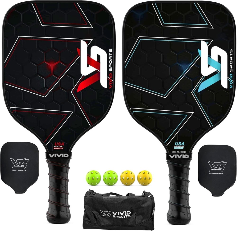 Graphite Pickleball Paddle Polymer Honeycomb Core | Duffle Bag | Indoor