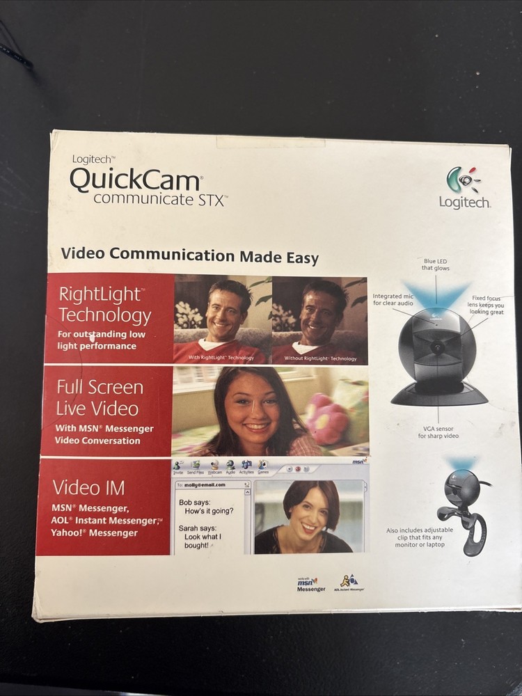 Logitech QuickCam Communicate STX Computer Webcam Video USB Black NOS