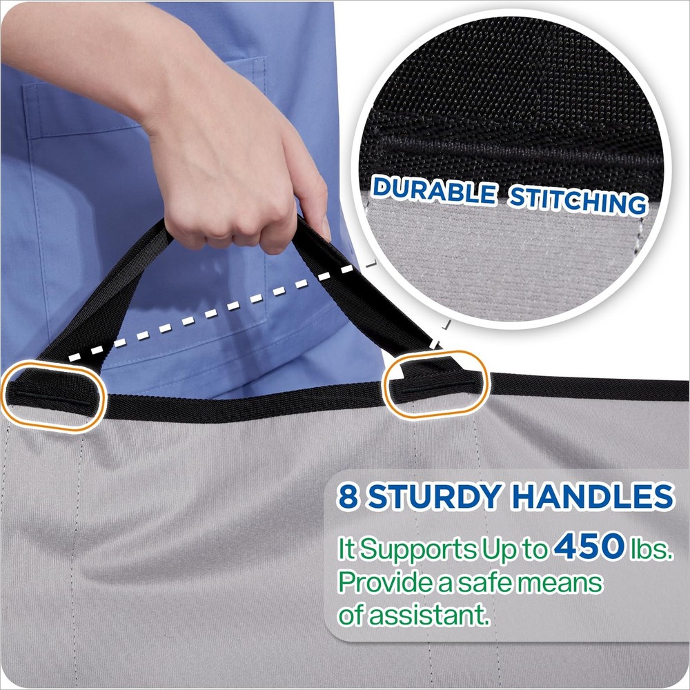Draw Sheet with Handles Positioning Bed Pad Washable 48" x 40" Multipurpose P...