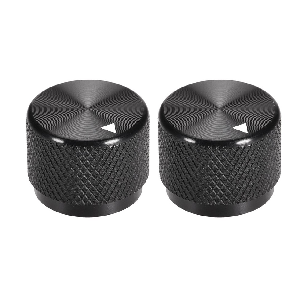 2pcs Potentiometer Finish Black Aluminum Volume Control Knobs Amplifier Guitar