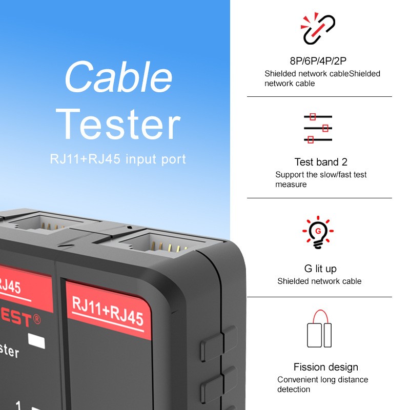 HT812A Network Cable Tester for Ethernet LAN Wire Tracker with Tone Probe