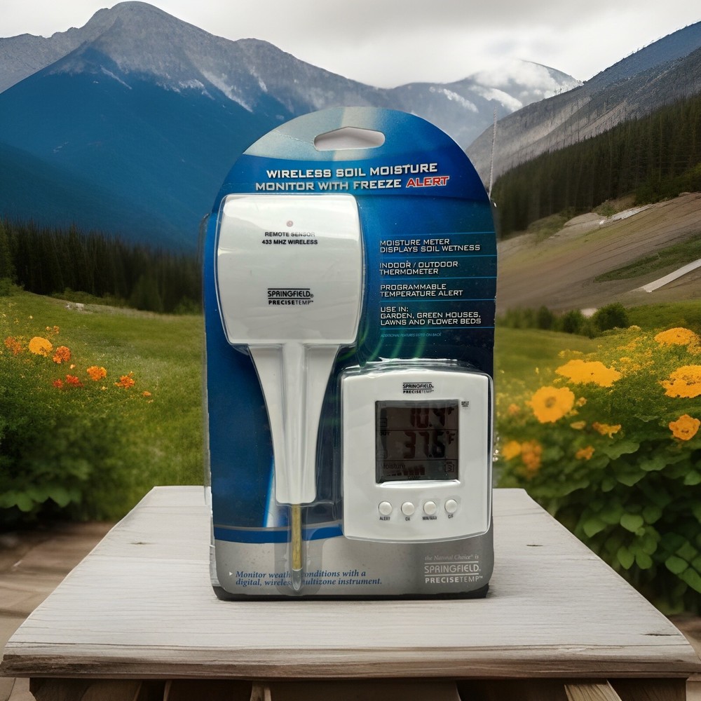Springfield Precise Temp Wireless Soil Moisture Meter With Freeze Alert  New