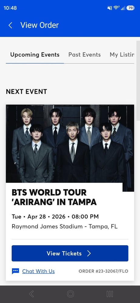 BTS Ticket Tampa Tuesday, 4/28, Ticketmaster