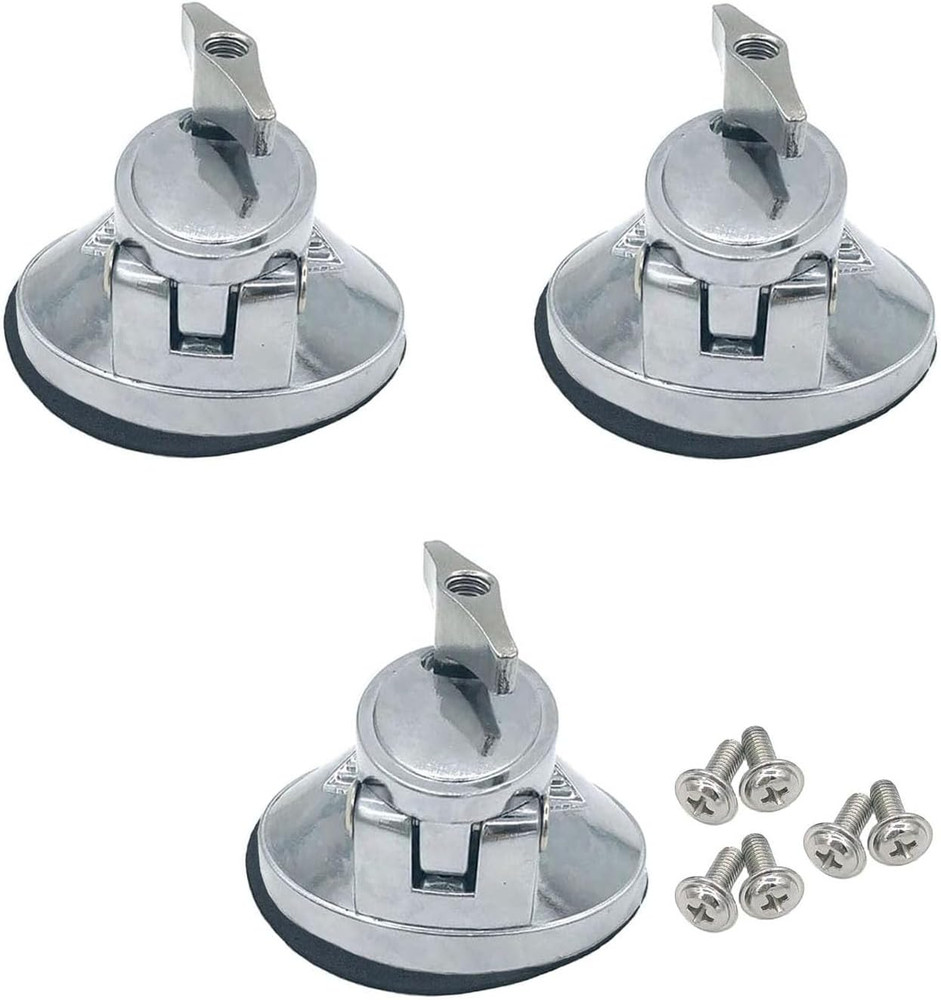 3Pcs Floor Tom Leg Mount Bracket Pad Alloy Base Drum Hardware Brackets Bases Kit