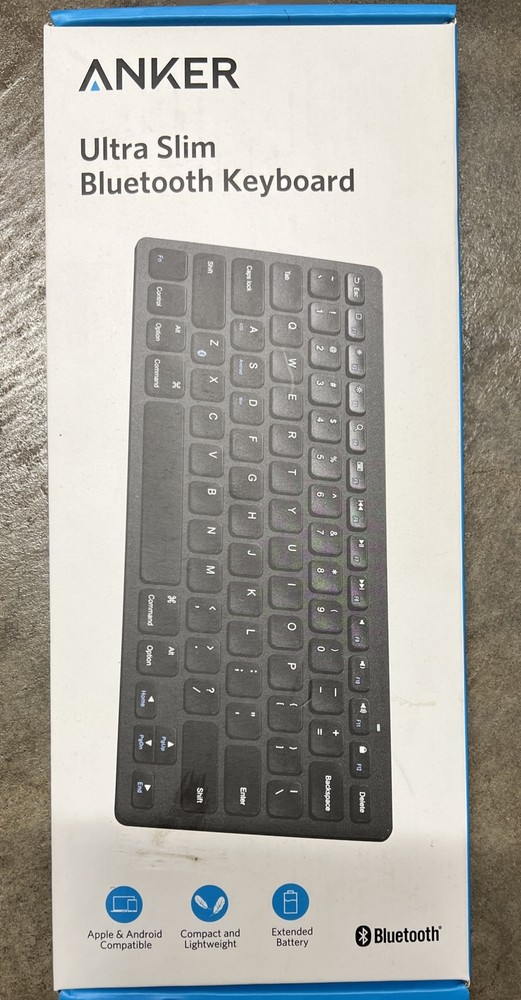 Anker Ultra Slim Bluetooth Keyboard - Apple & Android Compatible - Black NIB