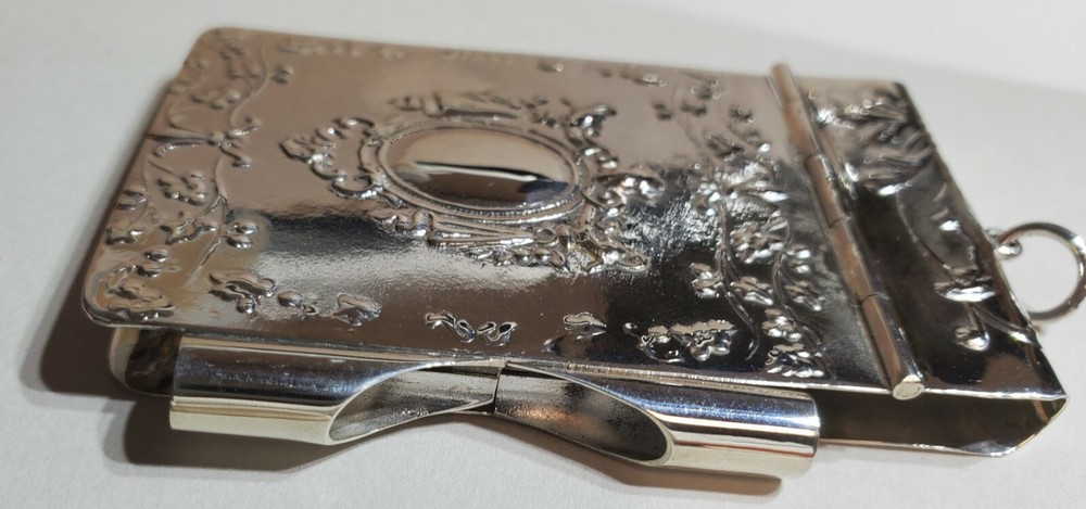 Large Vintage Sterling Silver Notepad Holder PL4