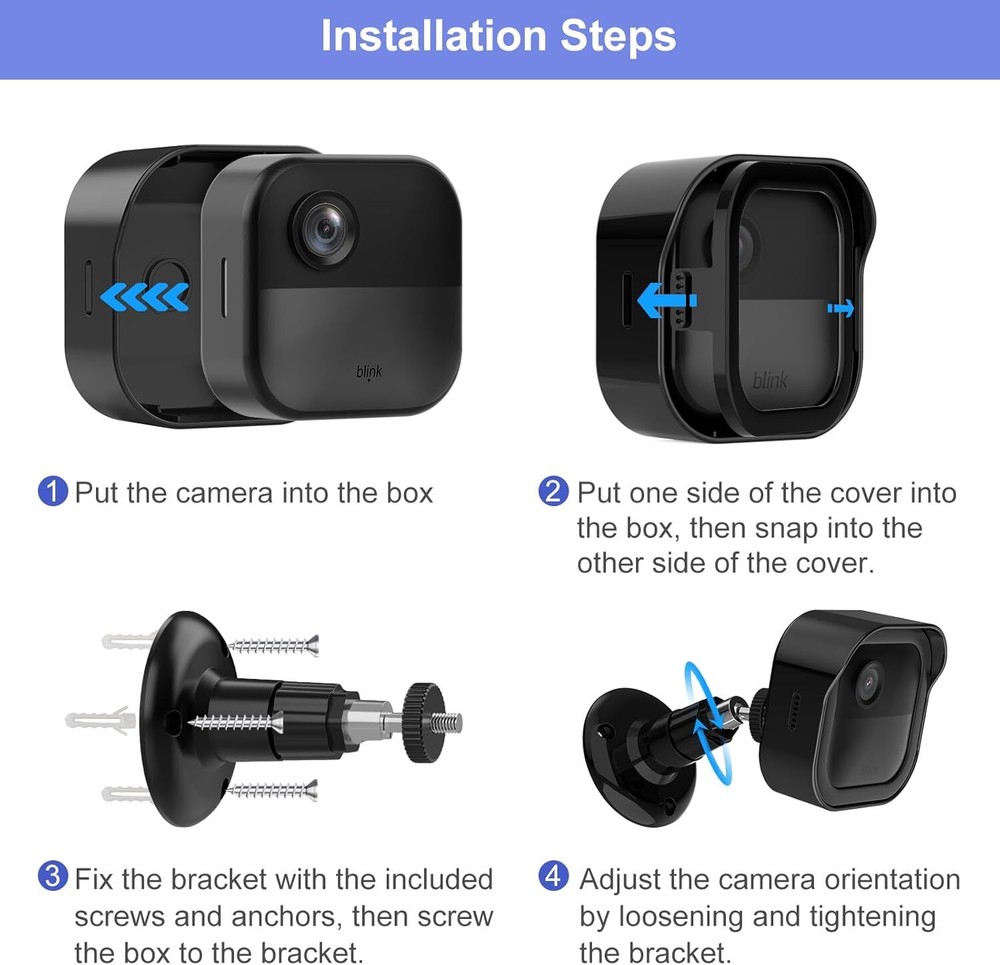 Weatherproof Protective 360° Adjustable Mount for Blink Outdoor (4th & 3rd Gen)