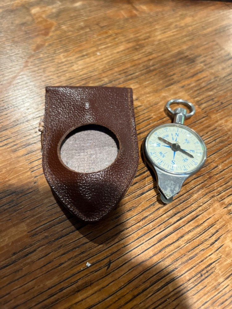 Map Measure OPISOMETER & COMPASS Leather Pouch - broken strap