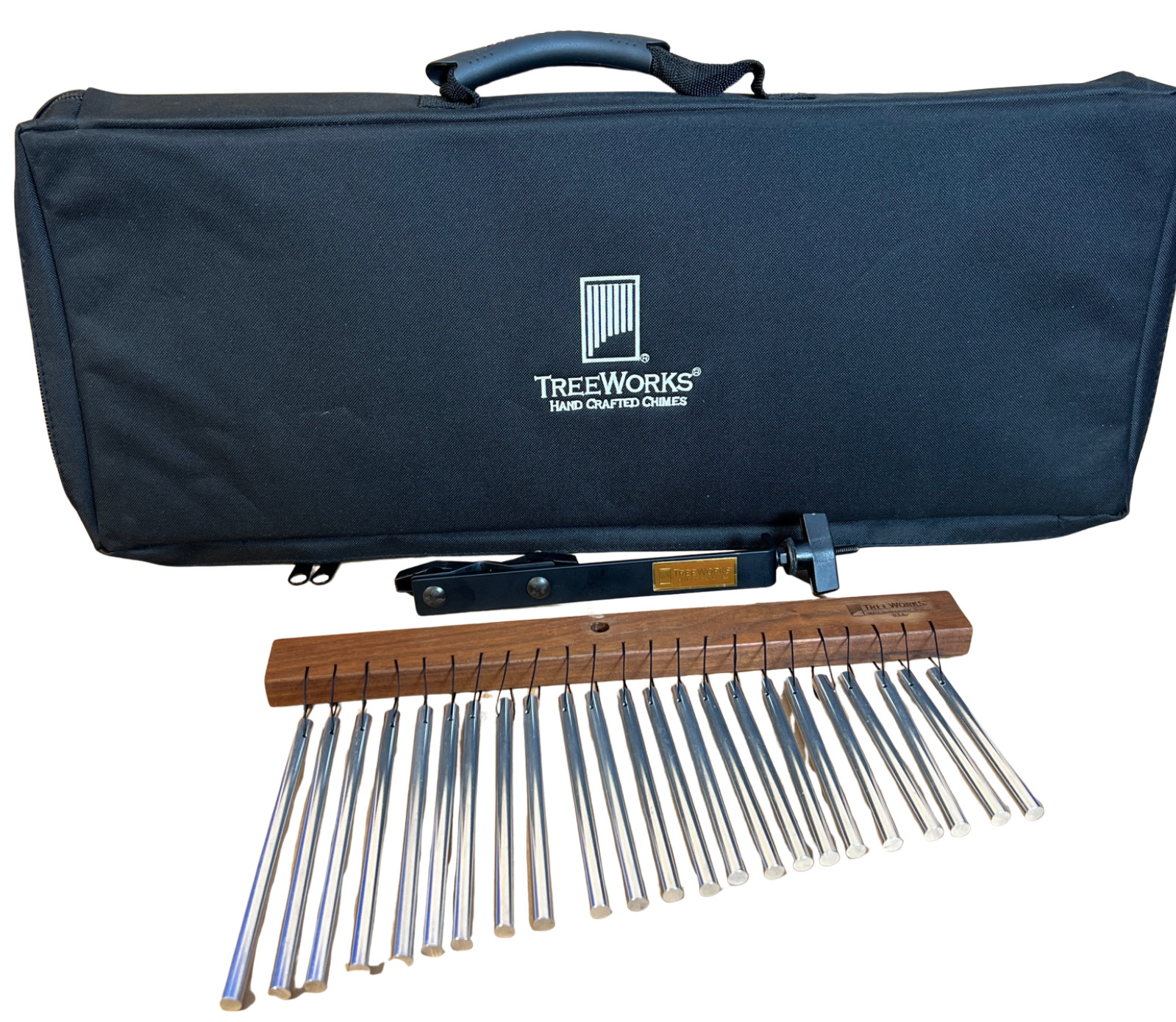 TreeWorks Chimes Medium 23 Bar, Row Bar Chimes w/Travel case @ Mount-PreOwn EXC