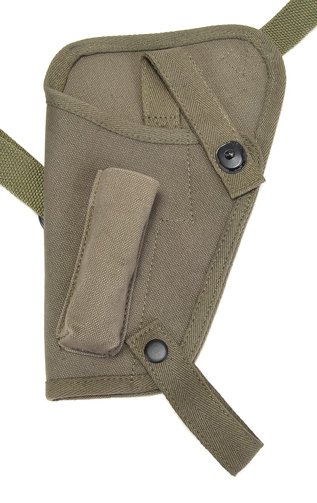 US WW2 M3 OD Canvas Colt 1911 .45 Tanker Shoulder Holster Magazine Pouch LEFT