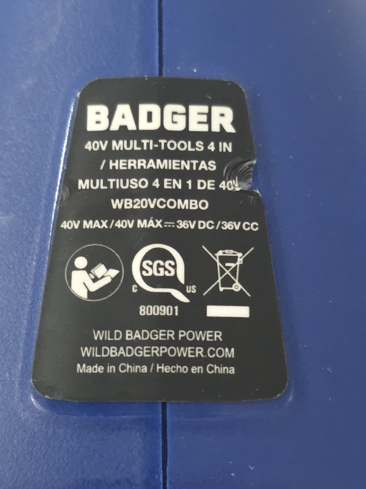 Badger WB20VCOMBO 40V Multi-Tools 4 In 1 40V MAX