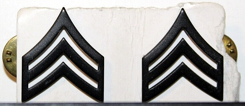 US Army Sergeant Collar Subdued Rank Insignia Pair