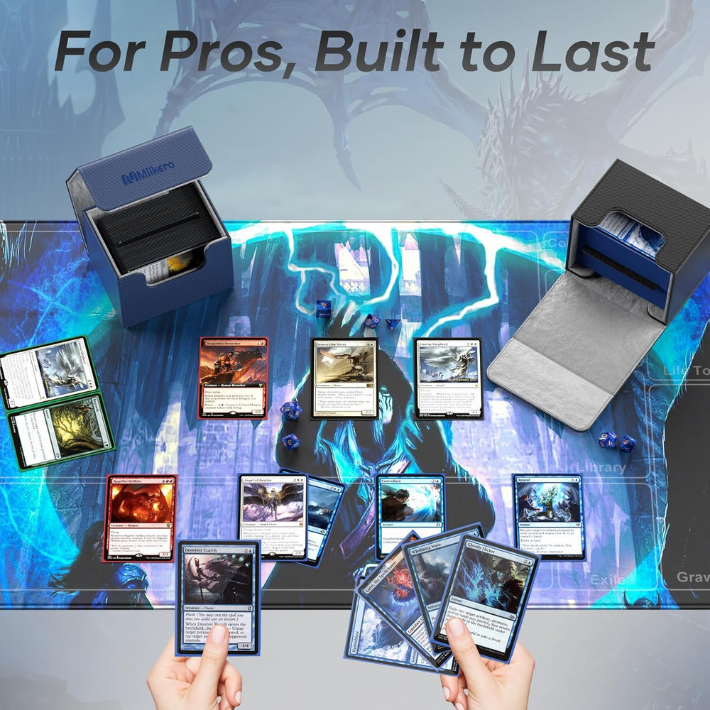Card Deck Box, Commander Deck Box Holds 100+ Double-Sleeved Cards with Divider,