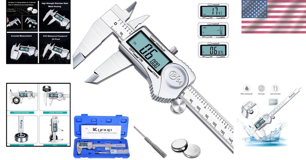 High Accuracy Digital Caliper with Lockable Head and Auto Shut-Off Feature
