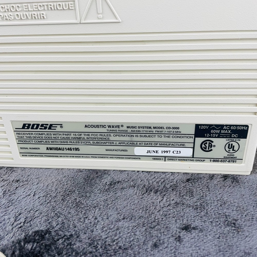 Bose Acoustic Wave Music System CD 3000 Remote Tested Working