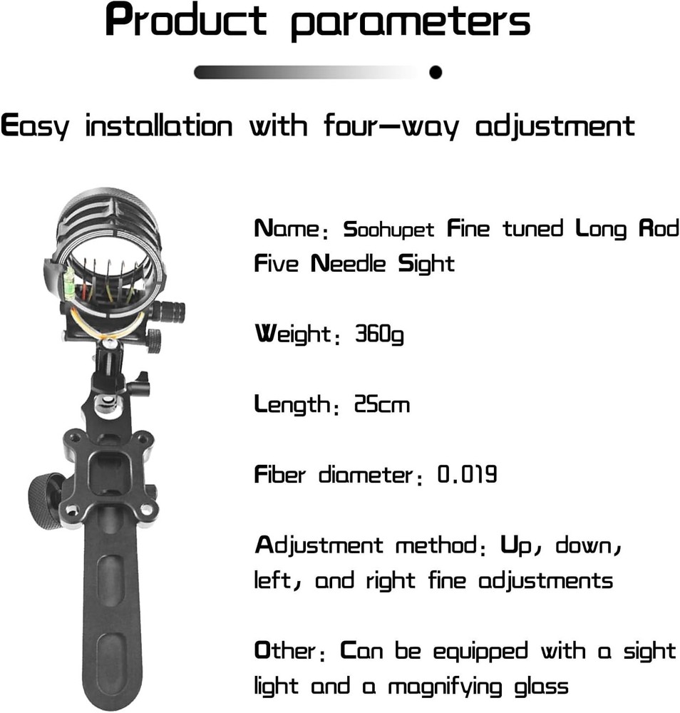 User-Friendly Archery Bow Sight with Aiming Lamp and Micro-Click Adjustments