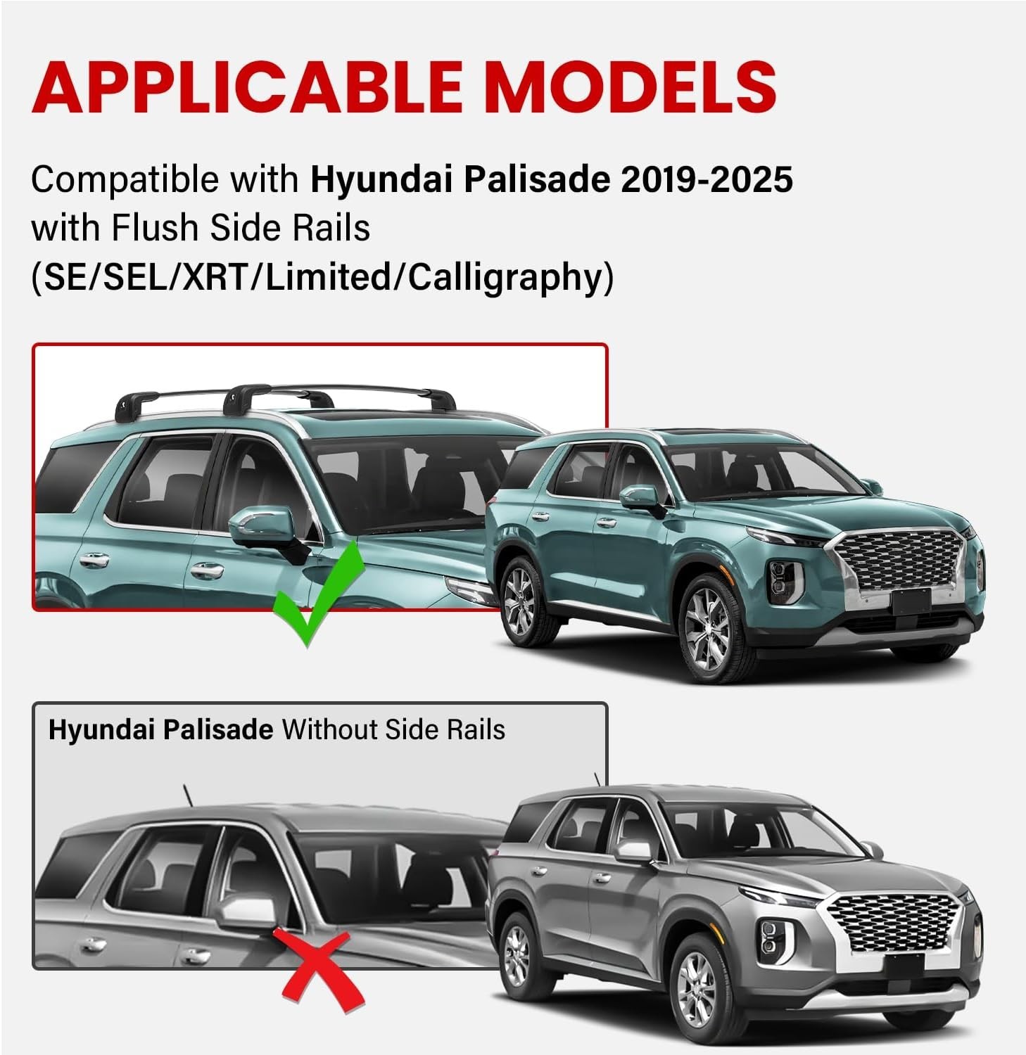 300lbs Roof Rack Cross Bars Compatible with Hyundai Palisade 2019-2... Fast Ship