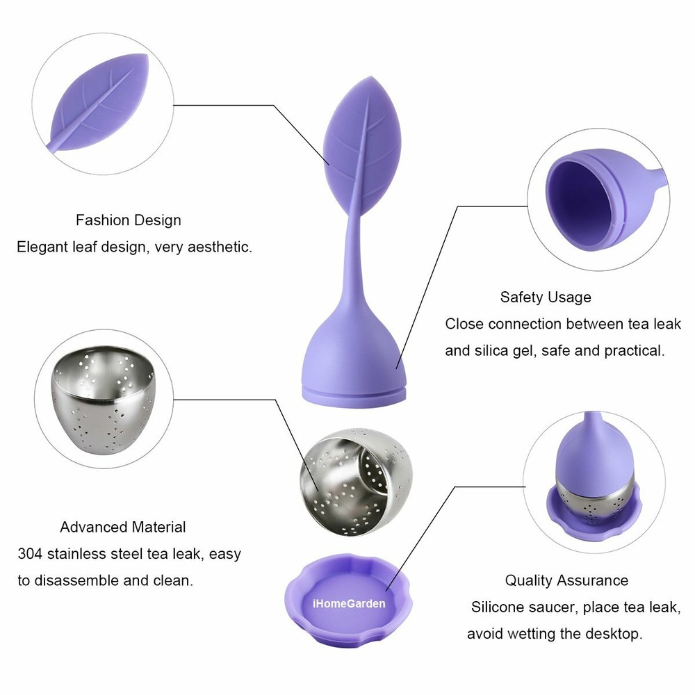Silicone Tea Infuser Loose Leaf Stainless Steel Herbal Spice Filter Diffuser