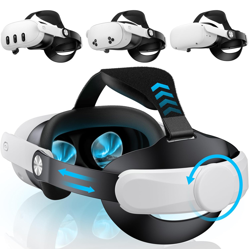 for Meta Quest 3S/Quest 2/Quest 3 Head Strap, Adjustable Halo Strap Replacement