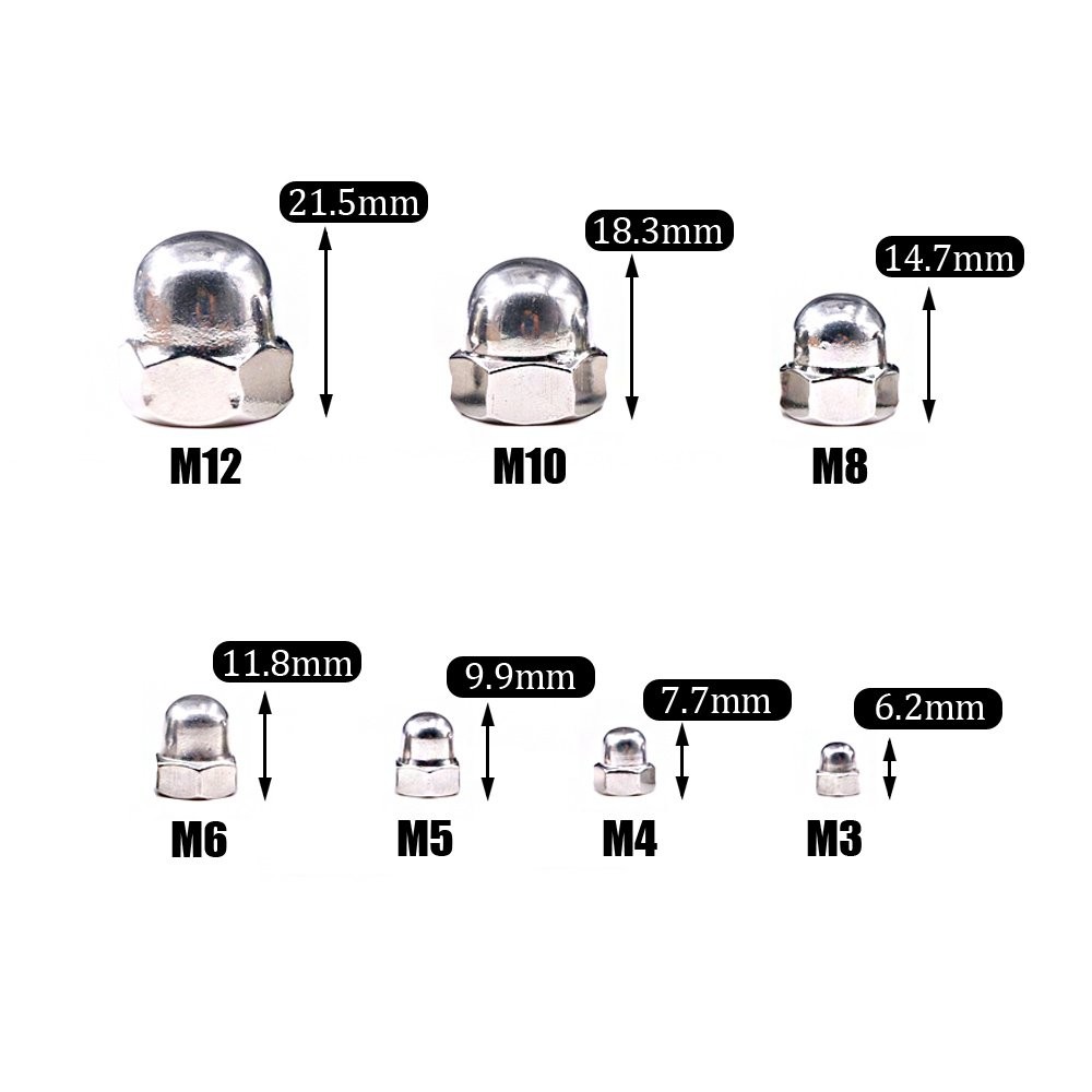 Acorn Dome Cap Hex Nuts Assortment Kit
