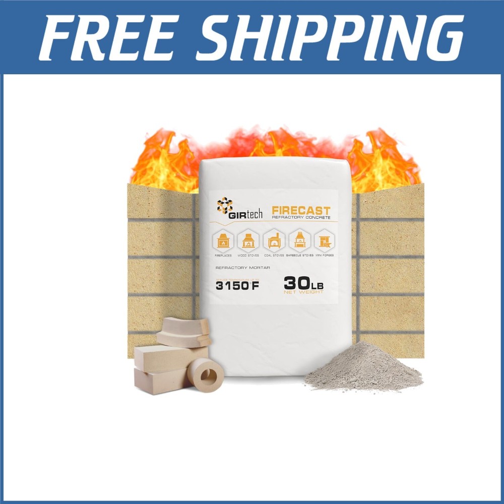 Versatile 30 lbs Refractory Cement Mix - Non-Toxic, High Heat Resistant Solution