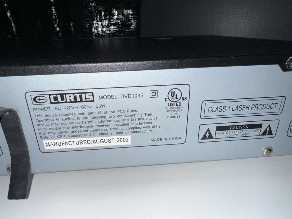 Curtis DVD Player DVD1035 Tested Works NO REMOTE