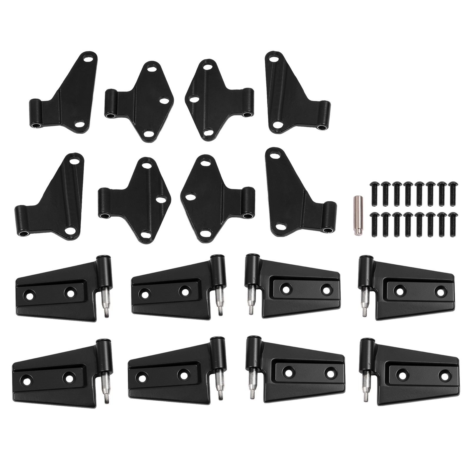Fits 2007-2018 Jeep Wrangler JK Body Door Hinge Replacement Set Screw-On 16pcs