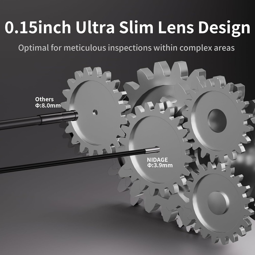 Flexible Inspection Camera with 6 LED Lights and IPS Screen