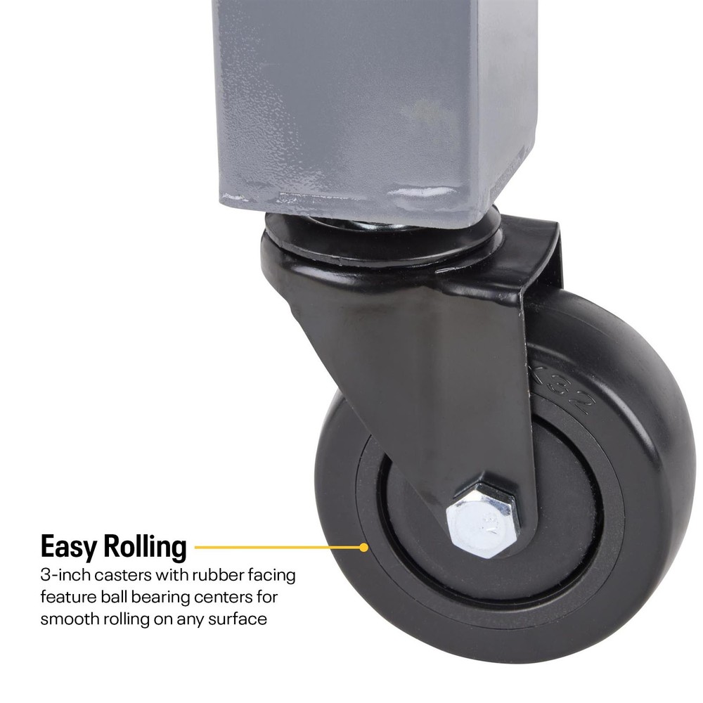 Heavy Duty Adjustable Height Rolling Shop Stool With Tool Tray