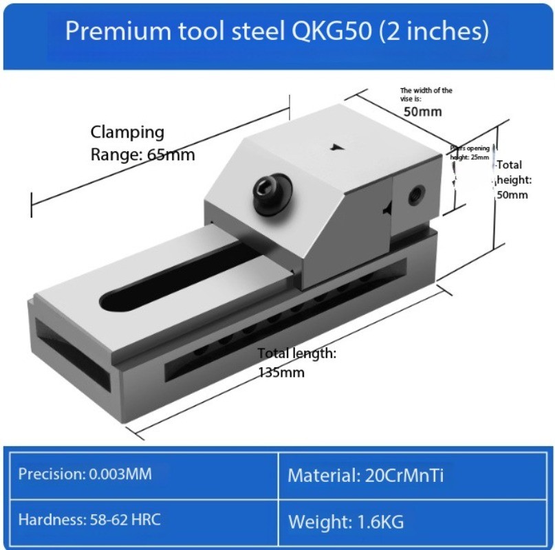 High-Precision Machine Tool Vise Steel Vise, Suitable for Bench Drills