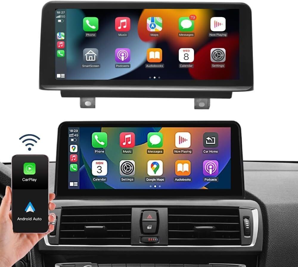 TouchScreen Wireless CarPlay Android Auto GPS Display For BMW 1/2/3/4/5 Seiries