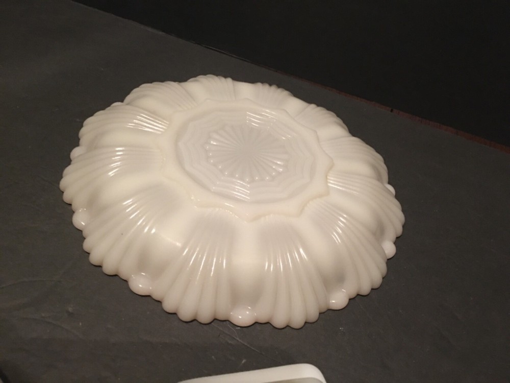 vintage milk glass egg tray