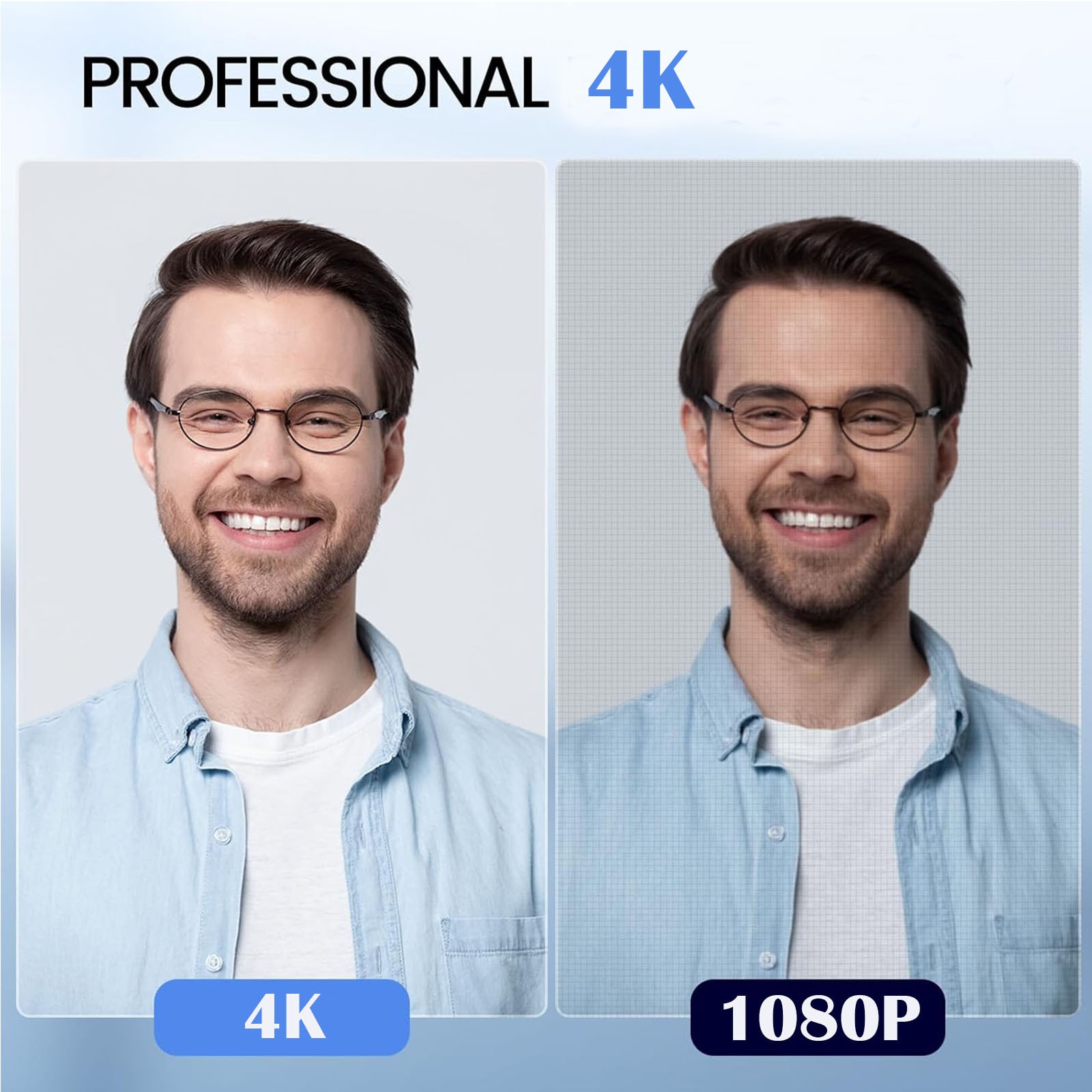 4K Webcam for PC USB Webcam W/ Microphone Autofocus Web Camera for Plug&Play