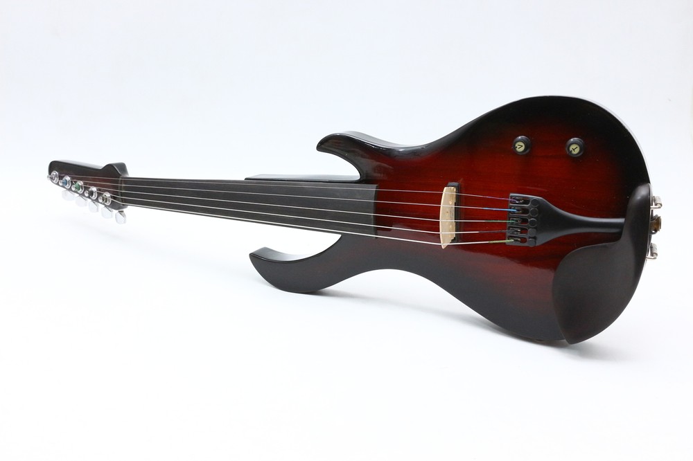 5 String Guitar Style Electric Violin 4/4 Full Size Solid Wood Violin with Case