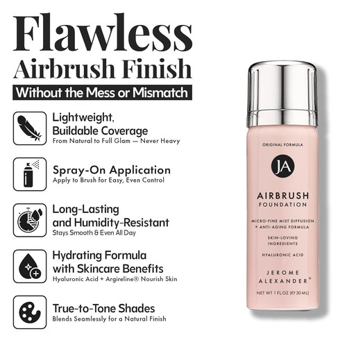 MagicMinerals AirBrush Foundation by Jerome 1 Fl Oz (30 ml), 04 Light Medium
