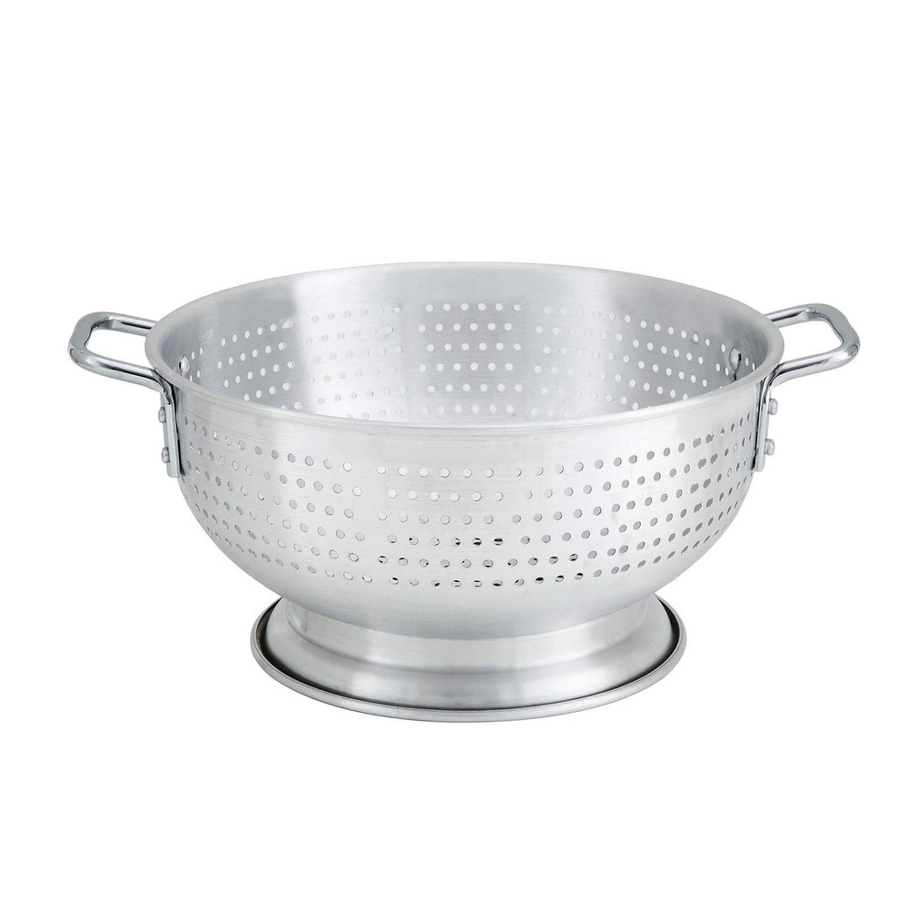 ALO11BH Medium 11 Quart Aluminum Kitchen Colander Strainer With Solid Base