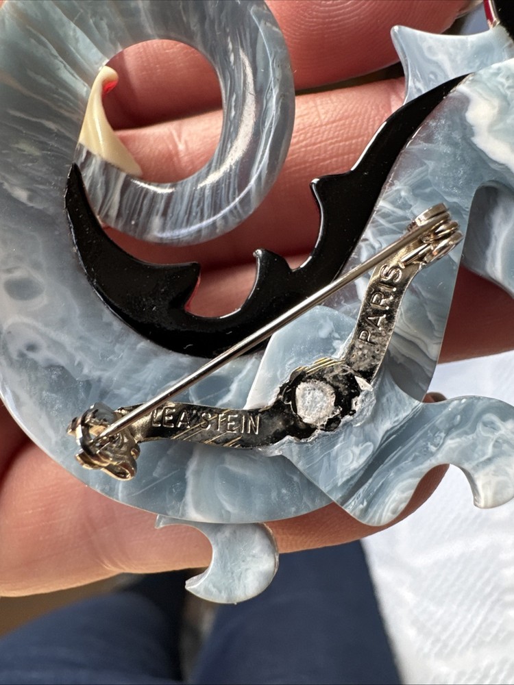 Lea stein dragon brooch