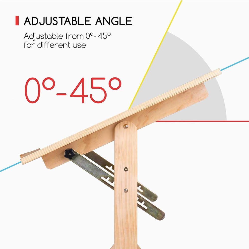 Wood Adjustable Drafting Table 35.5x23.5 MEEDEN