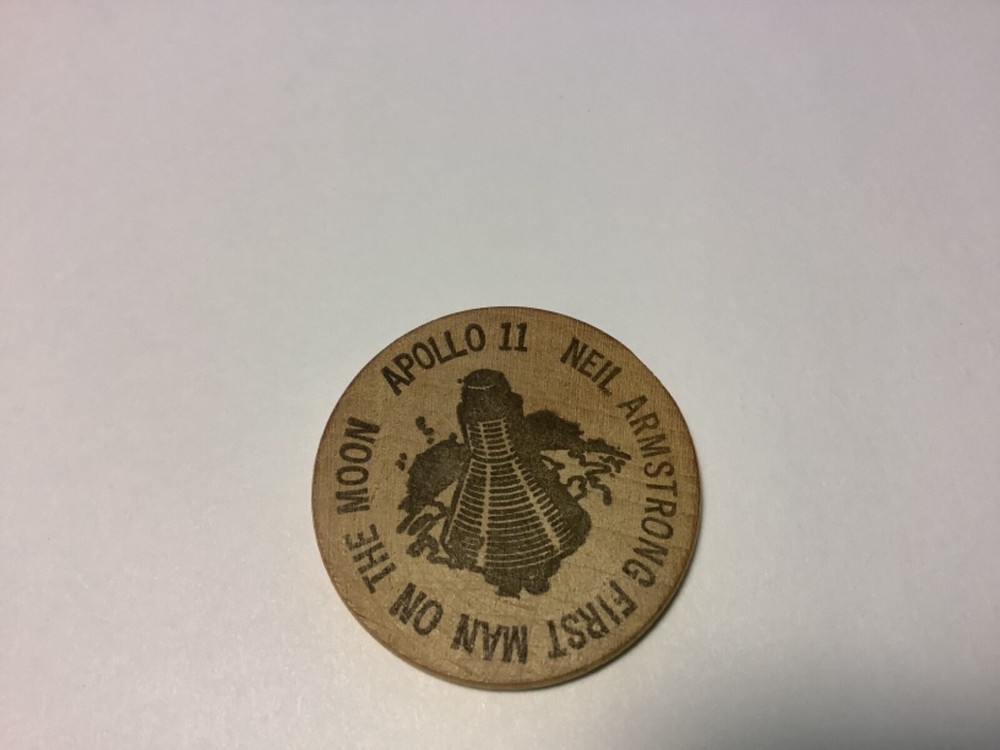 NEIL ARMSTRONG WOODEN MEDALLION