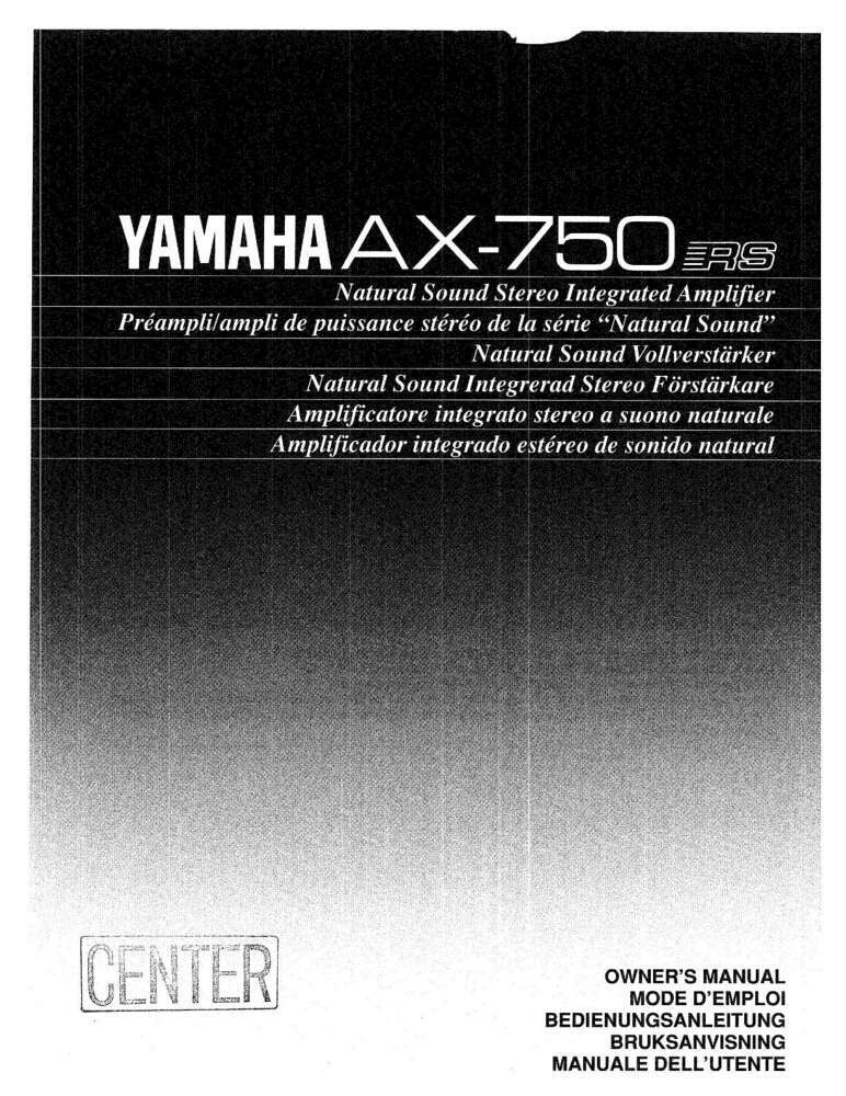 Yamaha AX-750 Amplifier Owners Manual