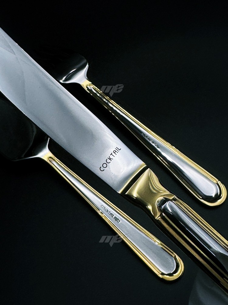 24k Gold Wedding Cake Server Set Personalized Name Knife & Fork Premium Gift Box
