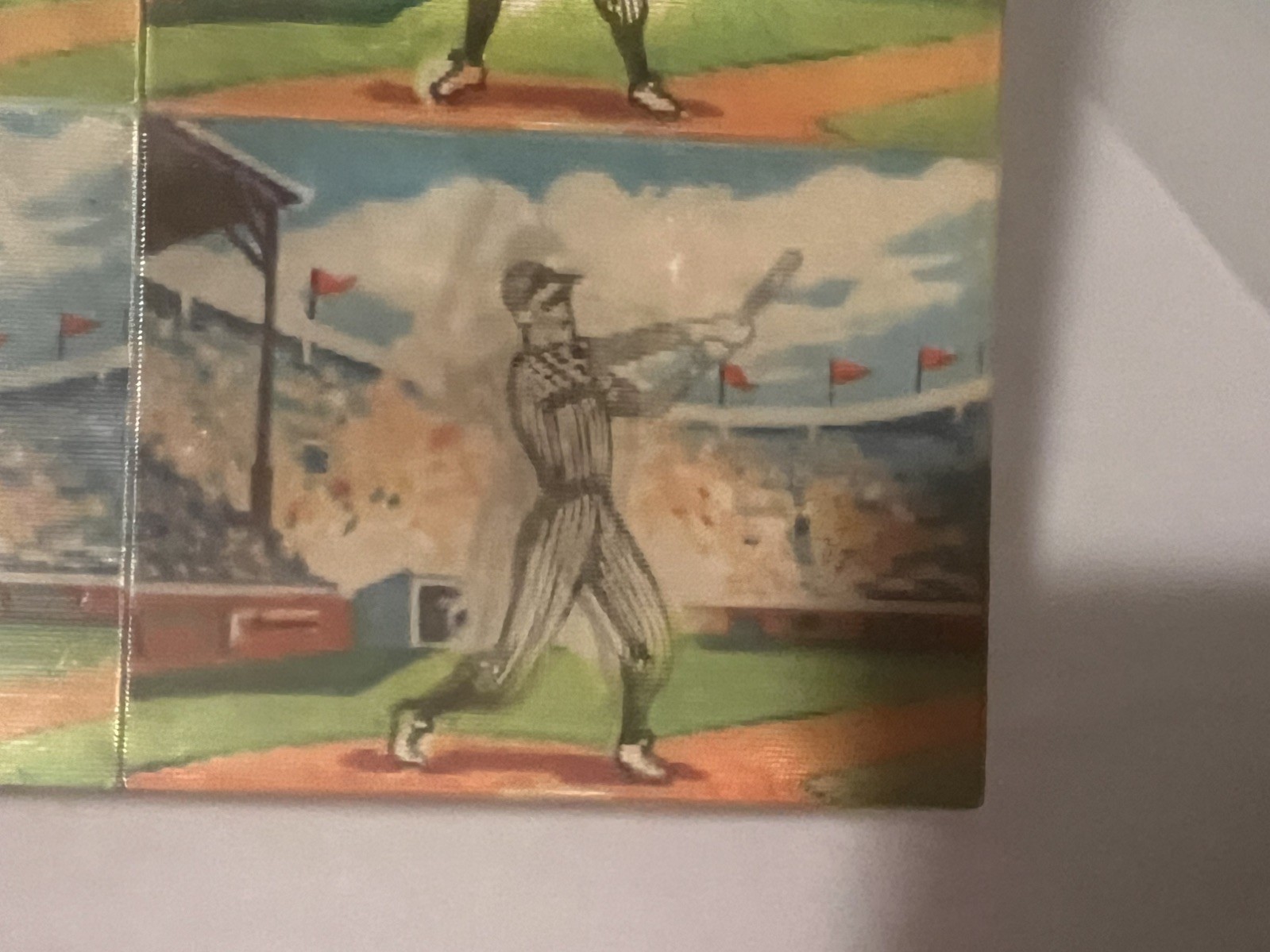 1950s Vari-Vue Baseball Player Lenticular Flicker Cards Uncut Sheet of 12