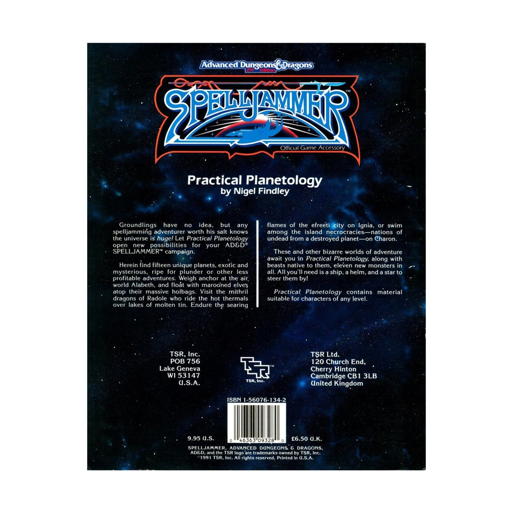 TSR Spelljammer Practical Planetology VG