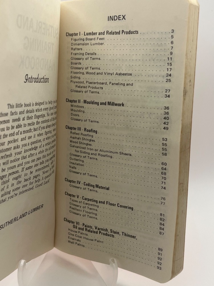 Vintage Sutherland Lumber Company Training Handbook