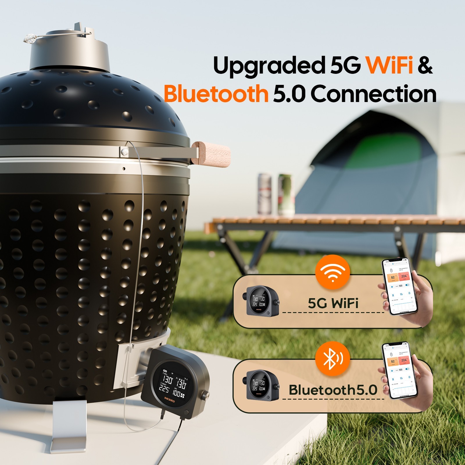 INKBIRD Automatic Smoker Fan Controller WiFi Bluetooth Infrared Thermometer Gun