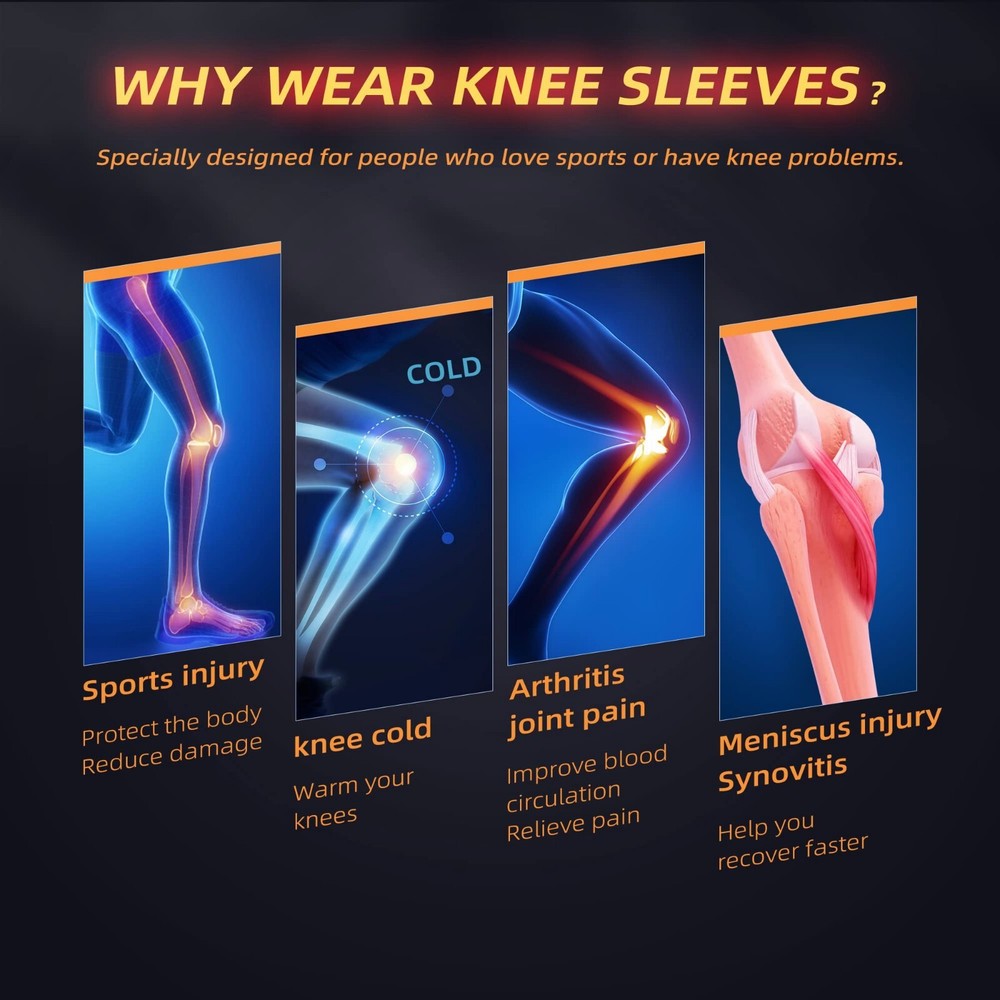2Pack Copper Knee Braces Compression Sleeves Support for Arthritis Men & Women