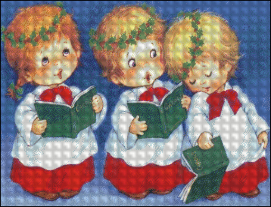 Needlework DIY Counted Cross Stitch Chart - Christmas Carols