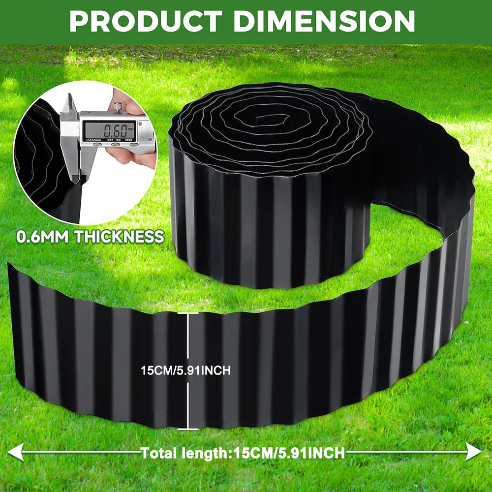 2pcs 30ft Garden Landscape Edging Border Lawn Edging Border Fence Yard Patios