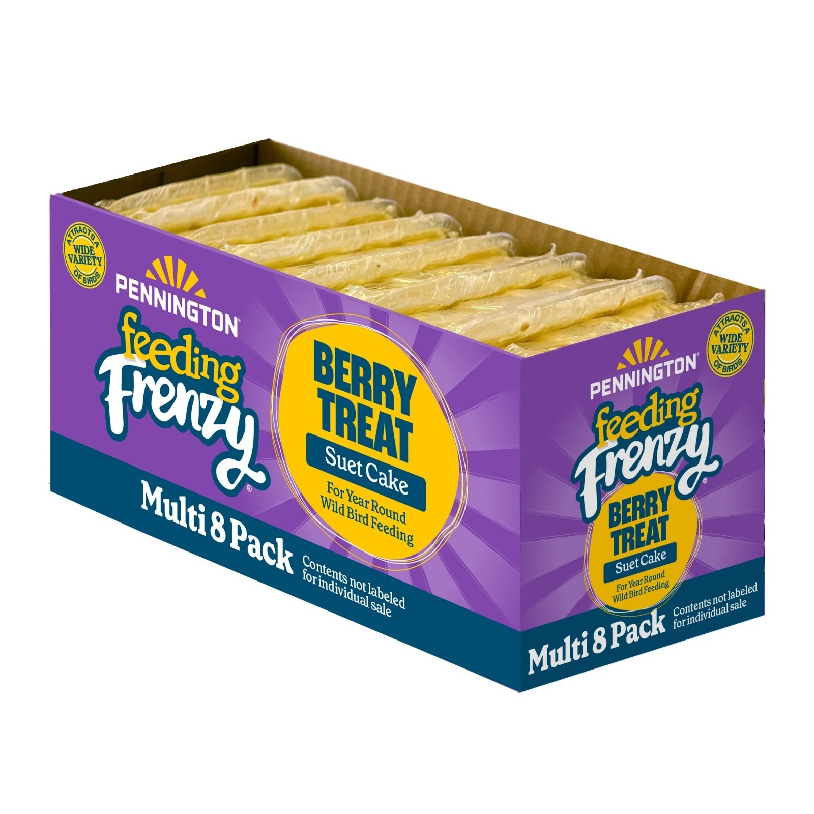 Pennington Feeding Frenzy Berry Treat Suet Cake for Wild Birds,11.75 oz, 16 Pack