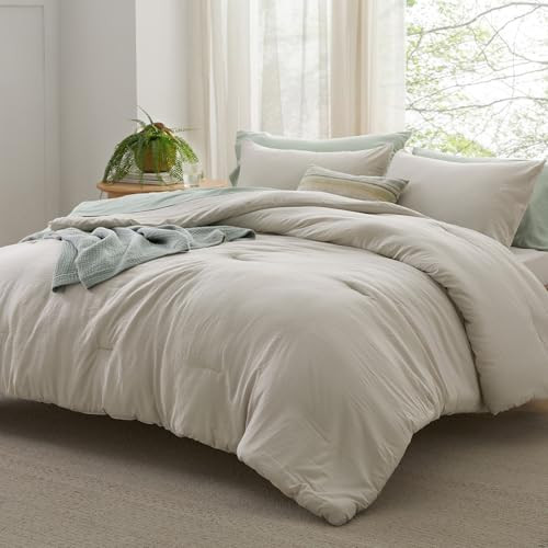 Size Comforter Set, Beige Soft Prewashed Bedding for All King 01 - Beige